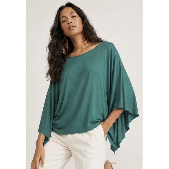 Blusa Poncho Baguari Ampla Verde