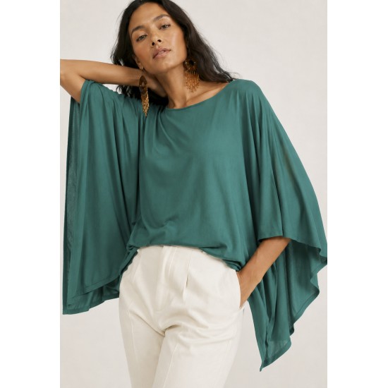 Blusa Poncho Baguari Ampla Verde