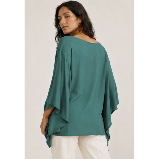 Blusa Poncho Baguari Ampla Verde