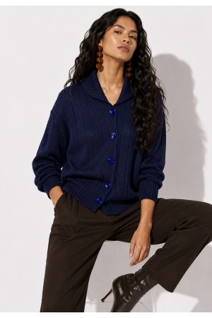 Cardigan Tricô Rio Negro Marinho