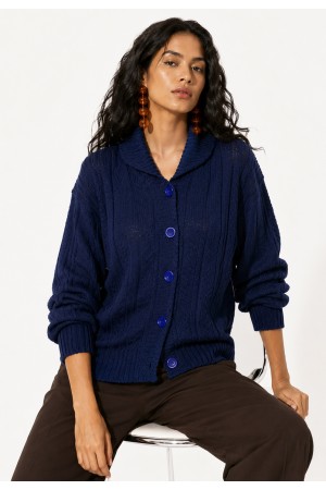 Cardigan Tricô Rio Negro Marinho