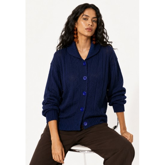 Cardigan Tricô Rio Negro Marinho