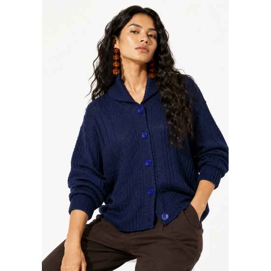Cardigan Tricô Rio Negro Marinho