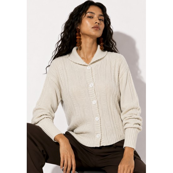 Cardigan Tricô Rio Negro Areia