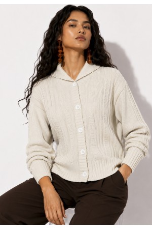 Cardigan Tricô Rio Negro Areia