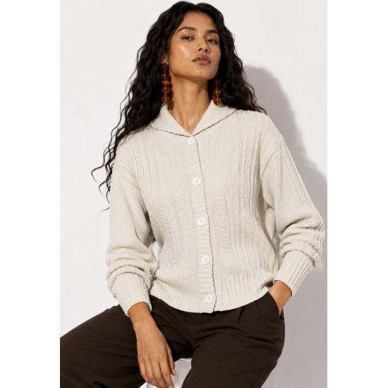 Cardigan Tricô Rio Negro Areia