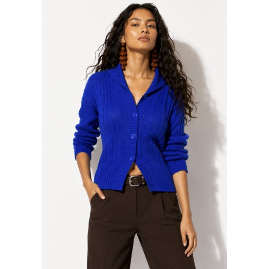 Cardigan Tricô Rio Negro Azul Bic