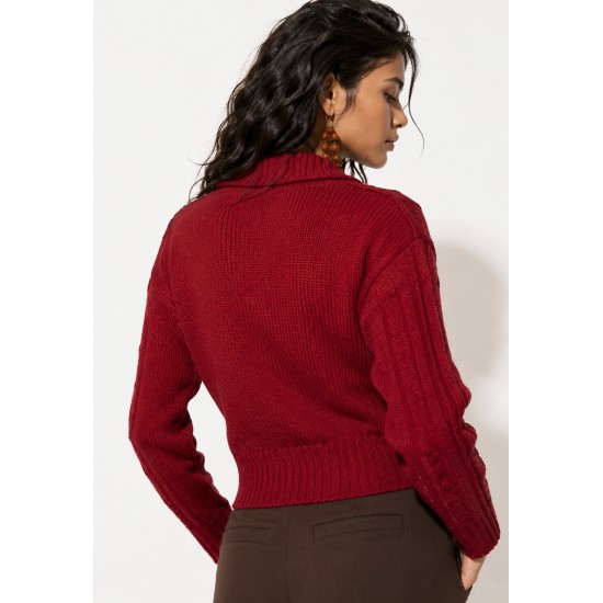 Cardigan Tricô Rio Negro Bordô