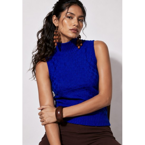 Colete Tricot Azul Bic