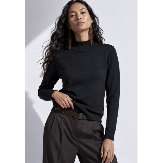 Suéter de Tricot Gola Pequena Inverno Vital Preto
