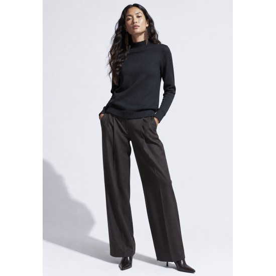 Suéter de Tricot Gola Pequena Inverno Vital Preto
