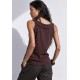 Blusa Regata Potira Malha Canelada Marrom