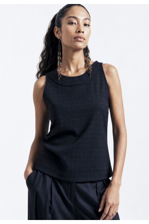 Blusa Regata Potira Malha Xadrez