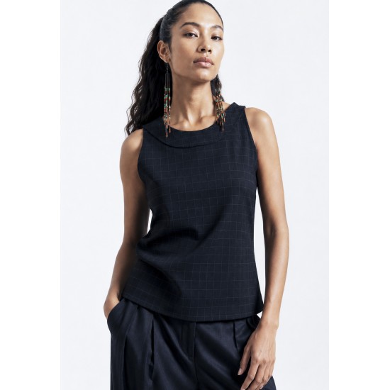 Blusa Regata Potira Malha Xadrez