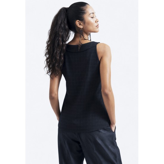 Blusa Regata Potira Malha Xadrez