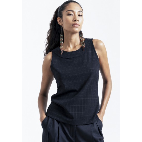 Blusa Regata Potira Malha Xadrez
