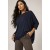 Blusa Canoa Malha Manga 3/4 Azul Marinho