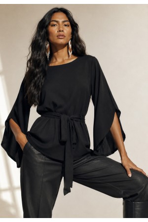 Blusa Viscose Poranga Asa da Noite Preta