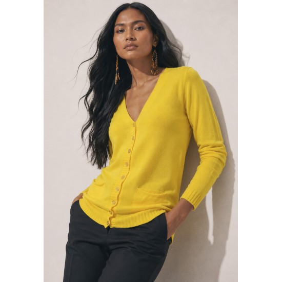 Cardigan Tricot Horizonte Canário Amarelo