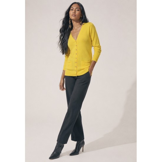 Cardigan Tricot Horizonte Canário Amarelo