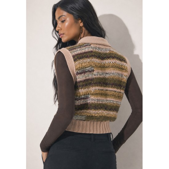 Colete Tricot Cropped Terra Chic