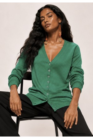 Cardigan Tricot Horizonte Verde Bandeira