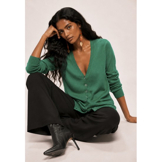 Cardigan Tricot Horizonte Verde Bandeira