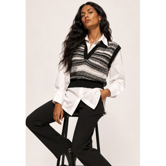 Colete Tricot Cropped Lua & Sombra