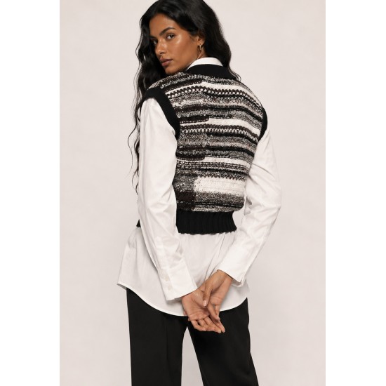 Colete Tricot Cropped Lua & Sombra