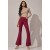 Calça Flare Niara Malha Bordô Queimado