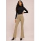 Calça Flare Niara Malha Verde Acizentado