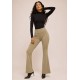 Calça Flare Niara Malha Verde Acizentado