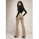 Calça Flare Niara Malha Verde Acizentado