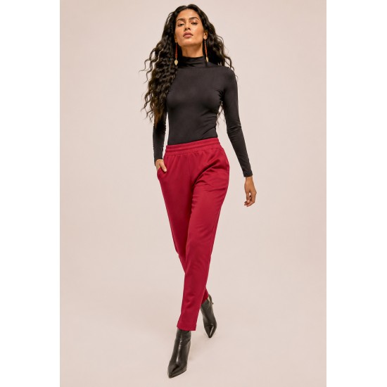 Calça Montaria Nina Malha Bordô Queimado