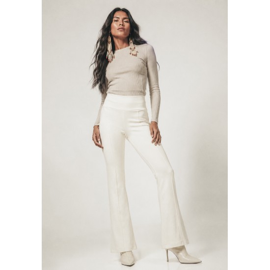 Calça Flare Niara Malha Off White