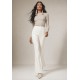 Calça Flare Niara Malha Off White