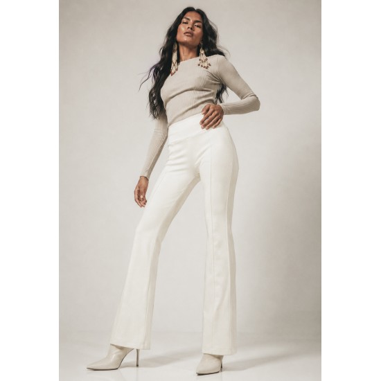 Calça Flare Niara Malha Off White