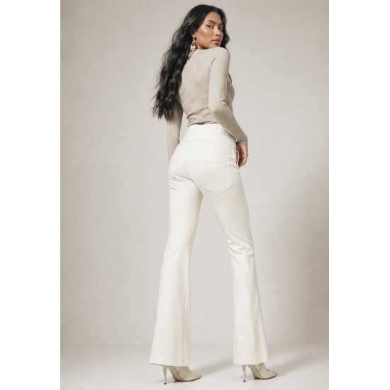 Calça Flare Niara Malha Off White