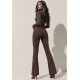 Calça Flare Niara Malha Marrom Chocolate