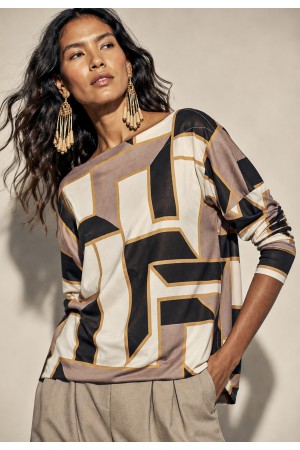 Blusa Canoa Malha Manga 3/4 Igaci