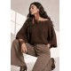 Blusa Tricot Alma Leve Marrom Chocolate