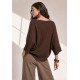 Blusa Tricot Alma Leve Marrom Chocolate