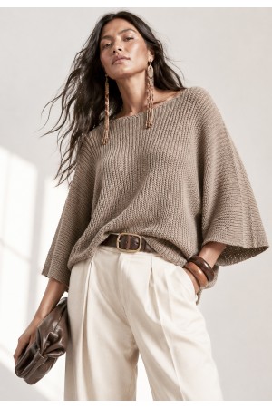 Blusa Tricot Alma Leve Bege Taupe