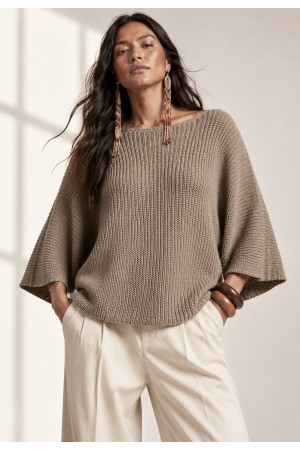 Blusa Tricot Alma Leve Bege Taupe