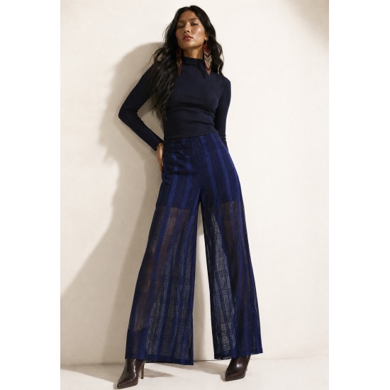 Calça Pantalona Transparente Renda Safira