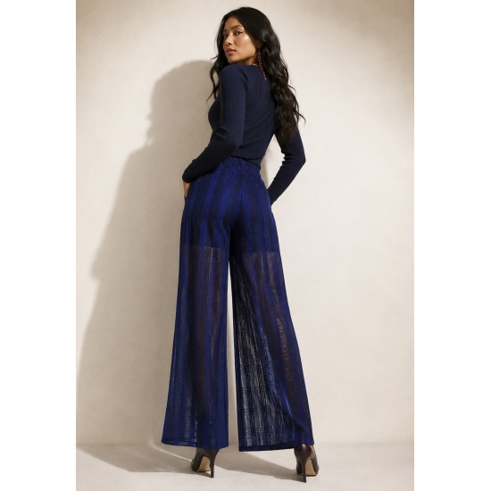 Calça Pantalona Transparente Renda Safira