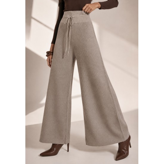 Calça Tricot Alma Leve Bege Taupe