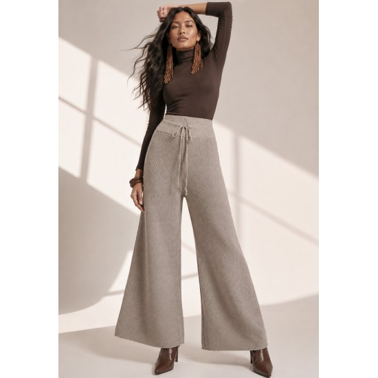 Calça Tricot Alma Leve Bege Taupe