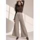 Calça Tricot Alma Leve Bege Taupe