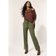 Calça Pantalona Inhambuxintã Malha Oliva Amazônico